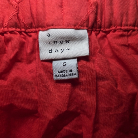 A New Day Red Eyelet Tiered Maxi Skirt with Drawstring - Picture 4 of 4